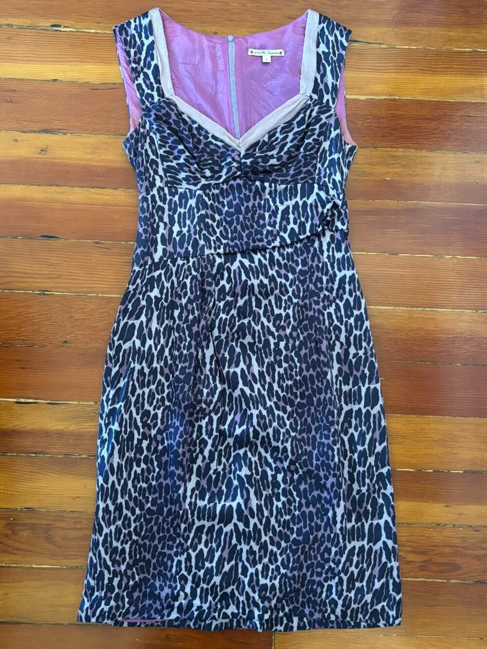 Nanette Lepore Designer Vintage Y2K 100% Silk Animal Print Dress Buffy SIZE 2
